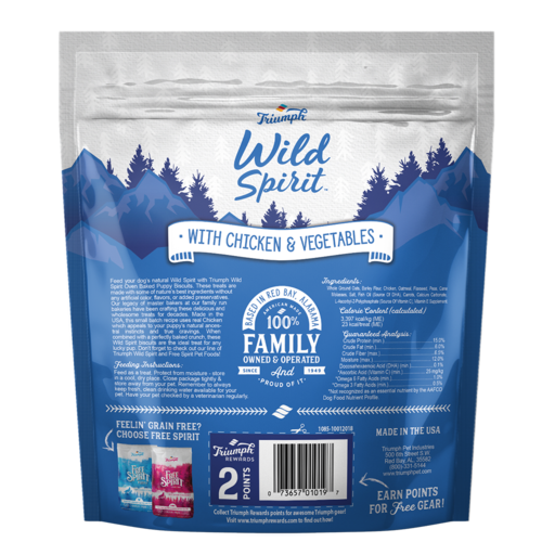 Triumph Wild Spirit Small Batch Oven Baked Puppy Biscuits with Chicken and Vegetables Dog Treats