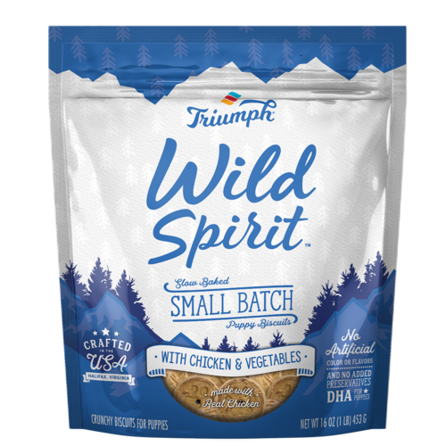 Triumph Wild Spirit Small Batch Oven Baked Puppy Biscuits with Chicken and Vegetables Dog Treats