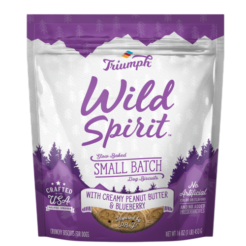 Triumph Wild Spirit Small Batch Oven Baked Biscuits with Creamy Peanut Butter and Blueberry Dog Treats