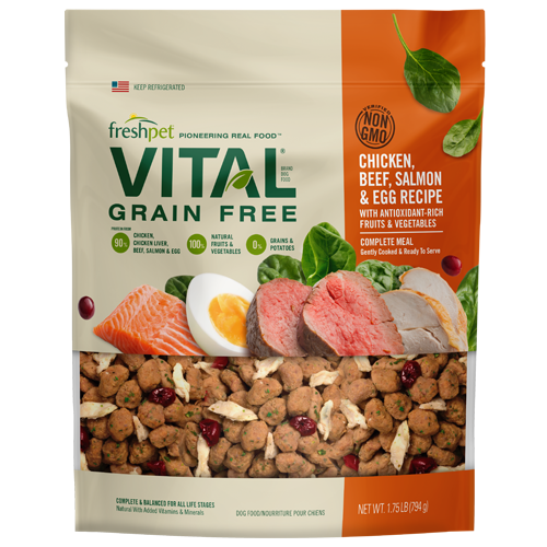 Freshpet Vital Complete Meal Grain Free Chicken, Beef, Salmon & Egg Refrigerated Dog Food