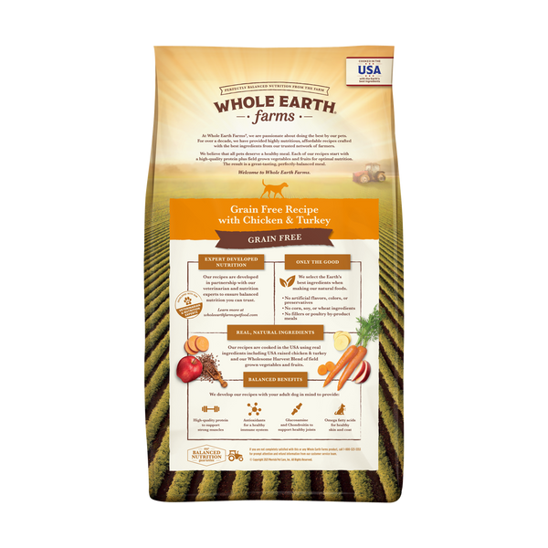 Whole Earth Farms Grain Free Recipe with Chicken and Turkey Dry Dog Food