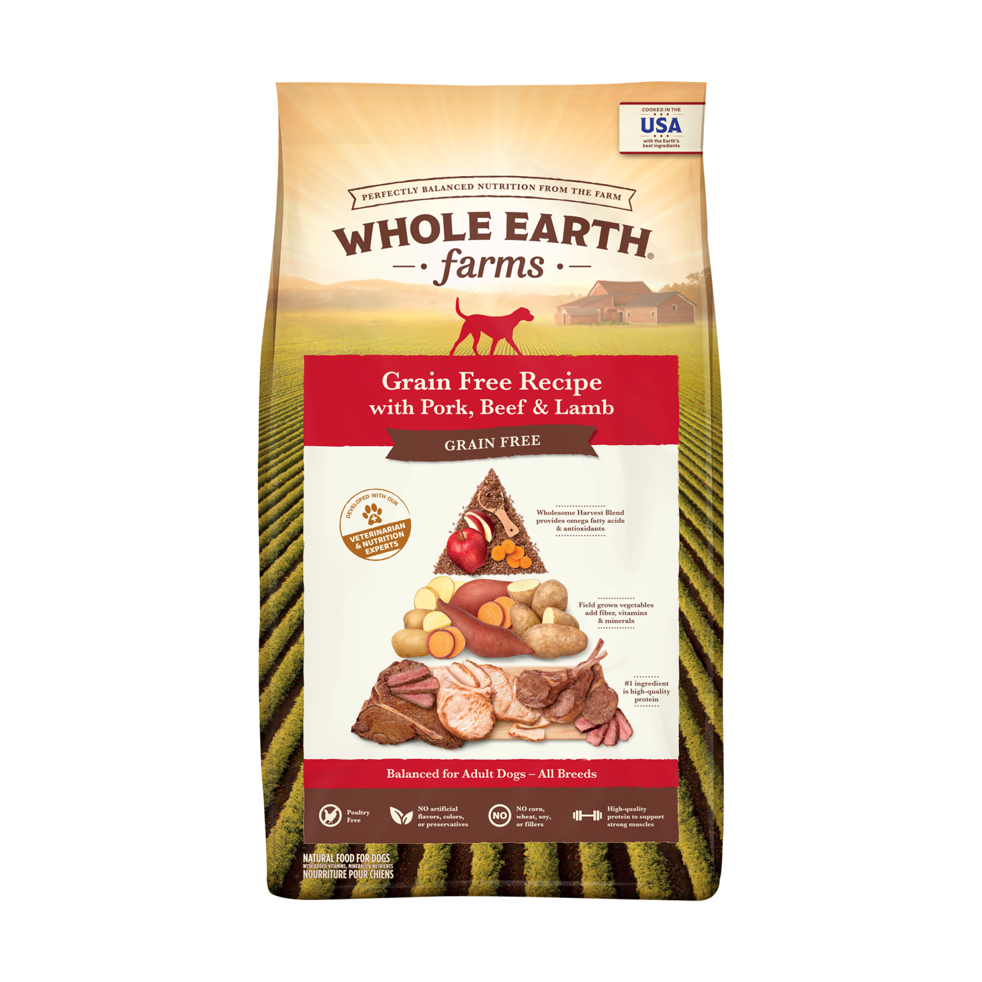 Whole Earth Farms Grain Free Recipe with Pork, Beef, and Lamb Dry Dog Food