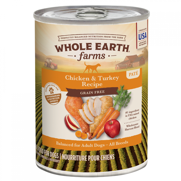 Whole Earth Farms Grain Free Chicken and Turkey Recipe Wet Dog Food