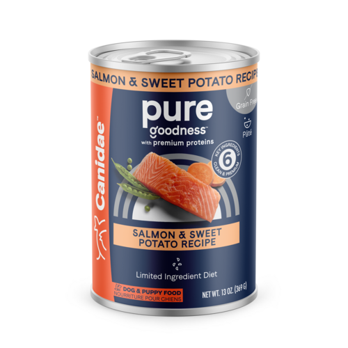 Canidae PURE Grain Free, Limited Ingredient Wet Dog Food, Salmon and Sweet Potato, 13oz