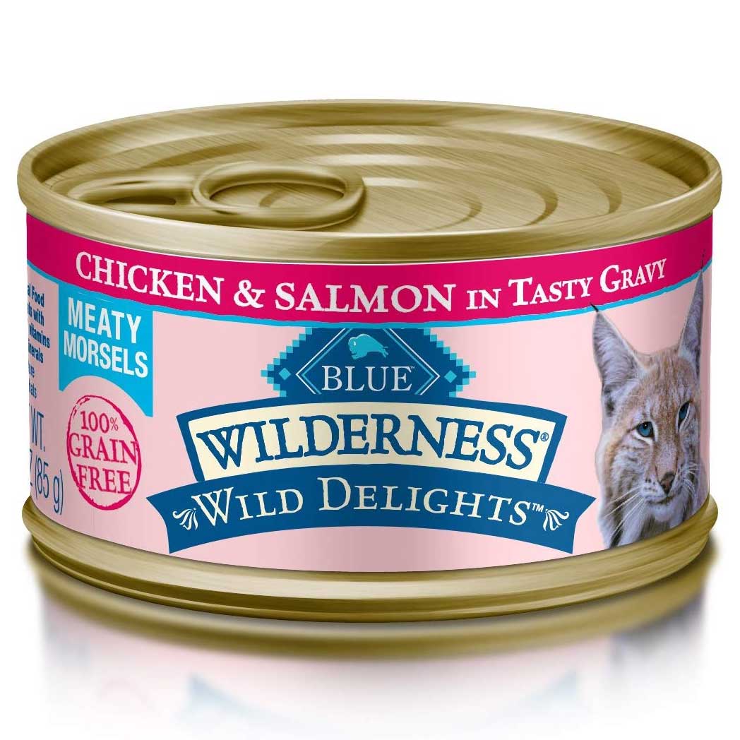 Blue Buffalo Cat Wilderness Delights Meaty Morsels Chicken/Salmon Wet Cat Food