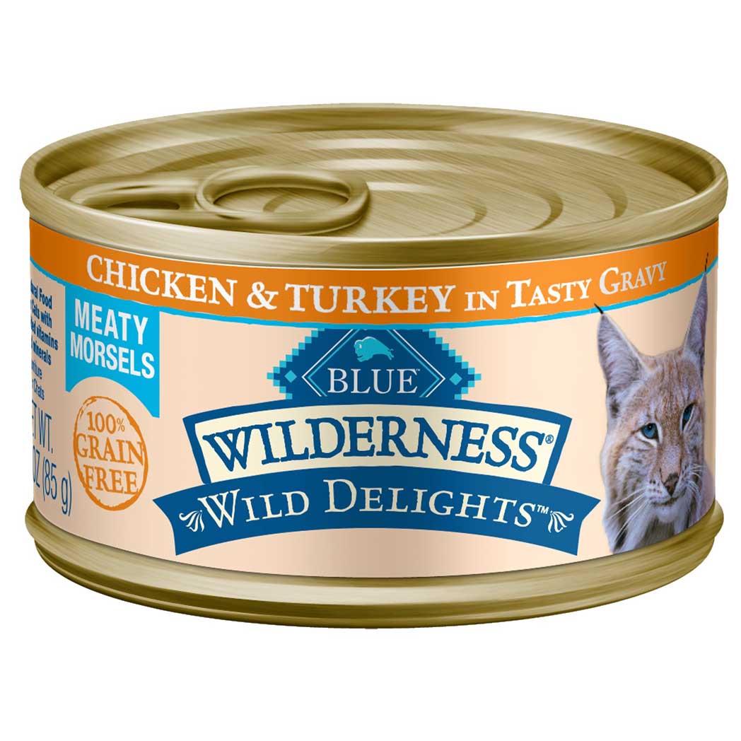 Blue Buffalo Cat Wilderness Delights Meaty Morsels Chicken and Turkey Wet Cat Food