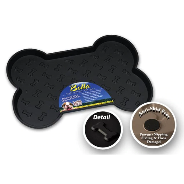 Loving Pets Bella Spill-Proof Black Dog Mat