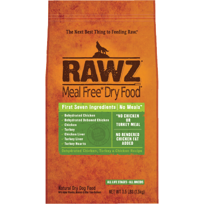 RAWZ Meal Free Dehydrated Chicken, Turkey, and Chicken Liver Dry Dog Food