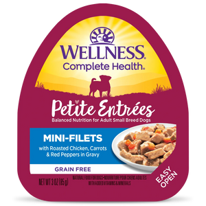 Wellness Petite Entrees Grain Free Mini-Filets Roasted Chicken, Carrots & Red Peppers in Gravy Recipe Wet Dog Food