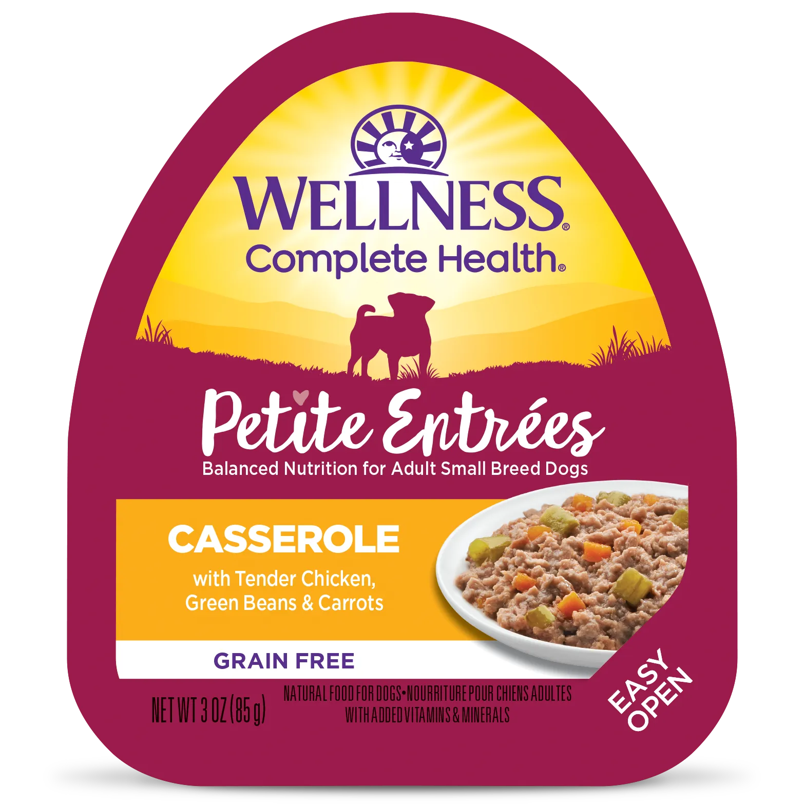 Wellness Petite Entrees Casserole Grain Free Tender Chicken, Green Beans & Carrots Recipe Wet Dog Food