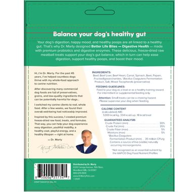 Dr. Marty Freeze-Dried Better Life Bites Digestive Health Dog Treats
