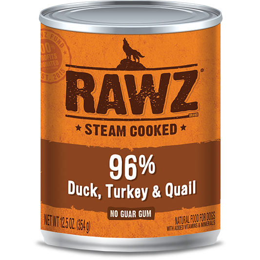 RAWZ 96% Duck, Turkey, and Quail Wet Dog Food
