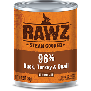 RAWZ 96% Duck, Turkey, and Quail Wet Dog Food