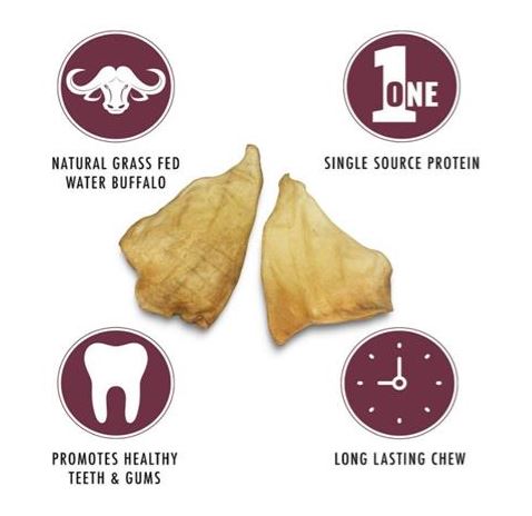 Wild Eats Water Buffalo Ear Dog Chew