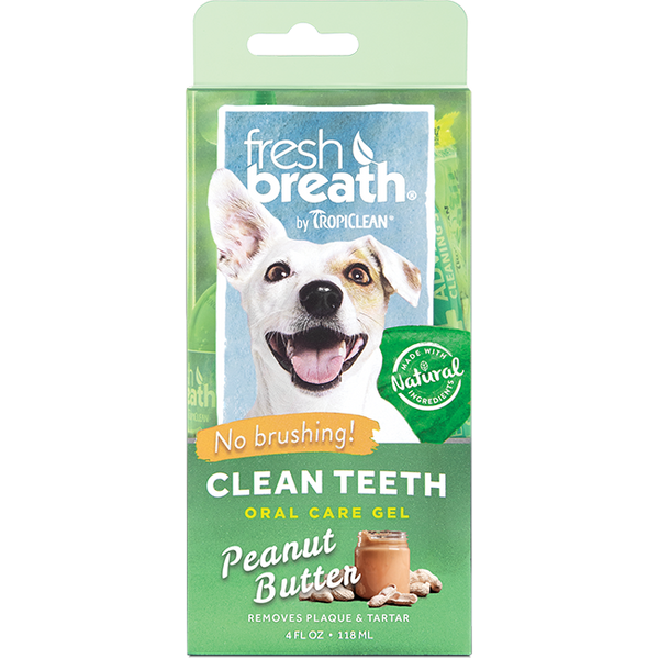 TropiClean Fresh Breath Peanut Butter Flavored Oral Care Gel for Dogs
