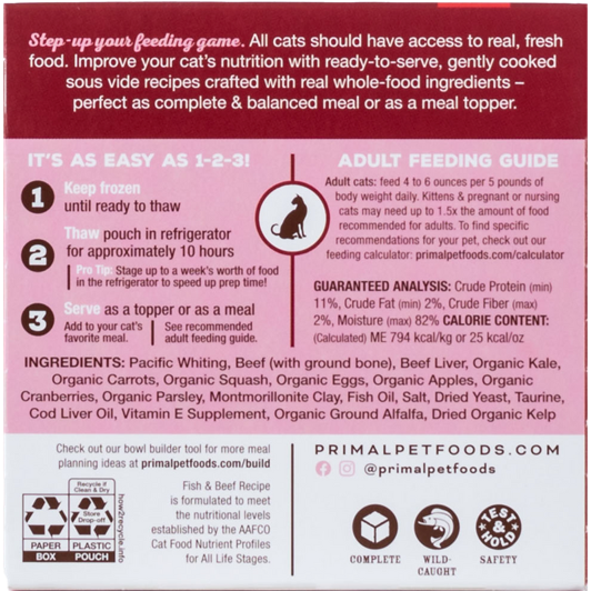 Primal Gently Cooked Fish & Beef Recipe Cat Food