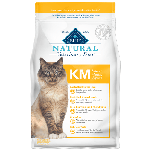 Blue Buffalo Natural Veterinary Diet KM Kidney + Mobility Support Dry Cat Food