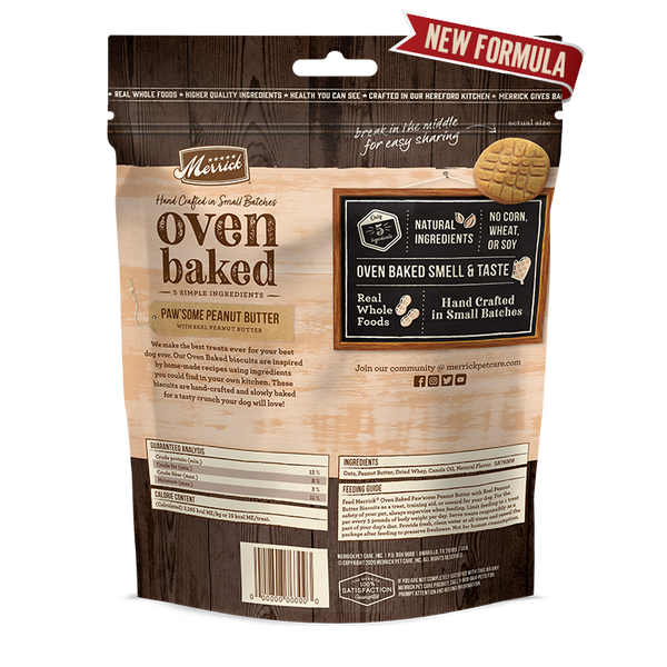 Merrick Oven Baked Paw'some Peanut Butter Dog Treats