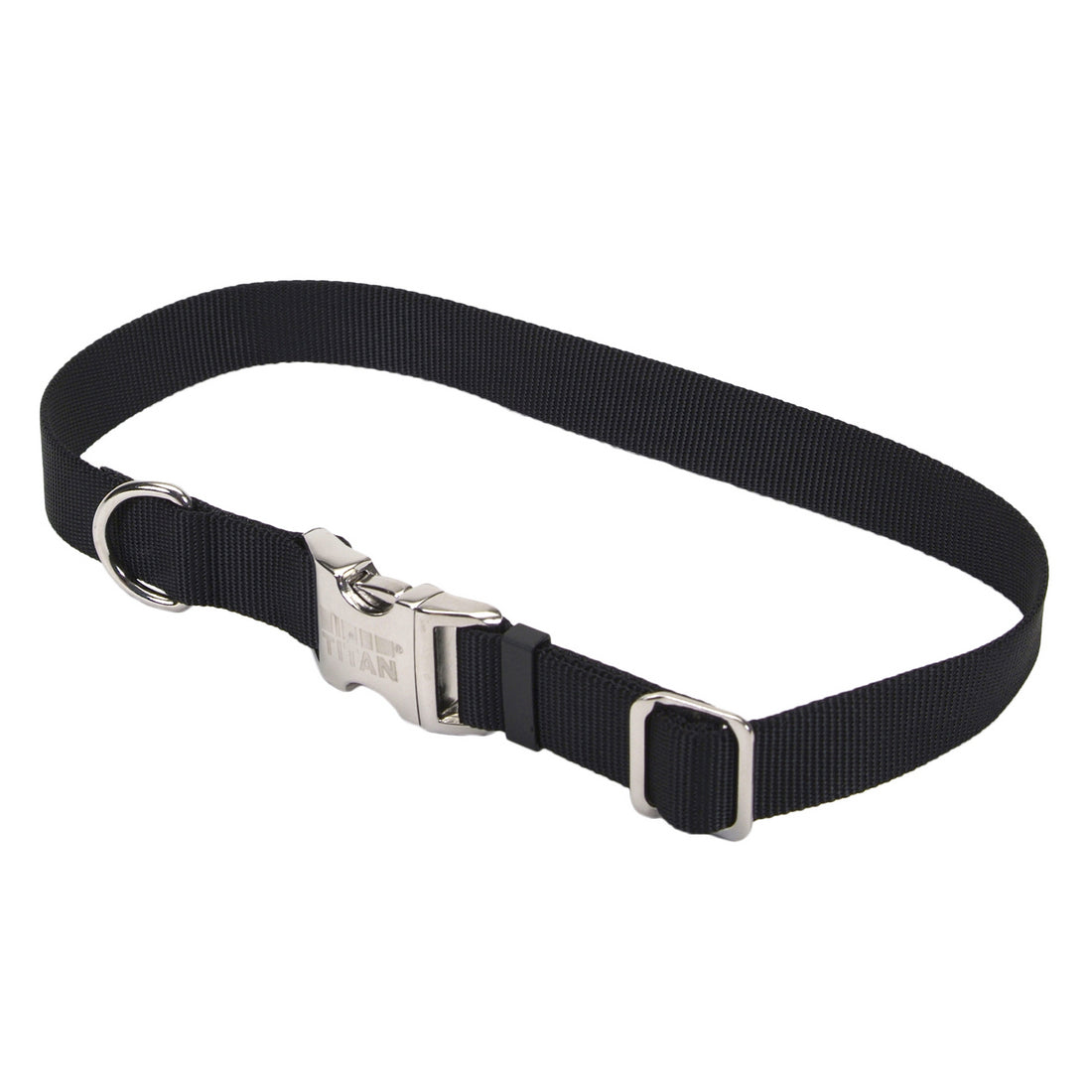 Coastal Adjustable Nylon Collar with Metal Buckle Medium Black