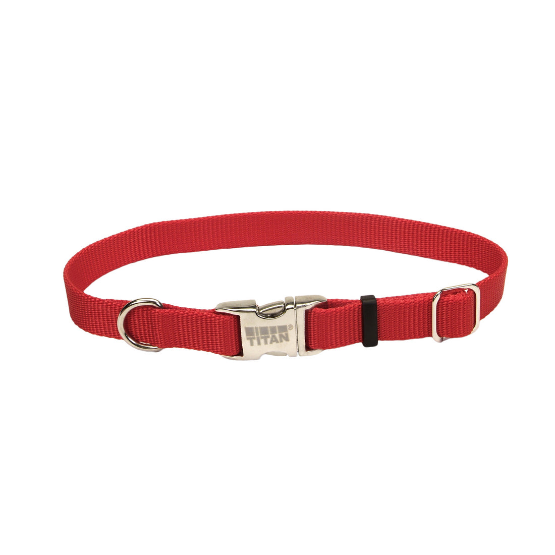 Coastal Adjustable Nylon Collar with Metal Buckle Large Red