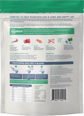 Back of Dr. Marty Freeze Dried Nature's Blend Dog Food  at NJPetSupply.com at NJPetSupply.com