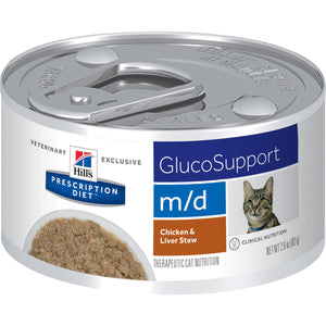 Hill's Prescription Diet M/D GlucoSupport Feline Chicken & Liver Stew Wet Cat Food