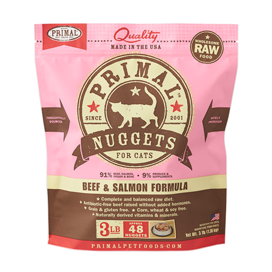 Primal Cat Frozen Beef & Salmon Nuggets