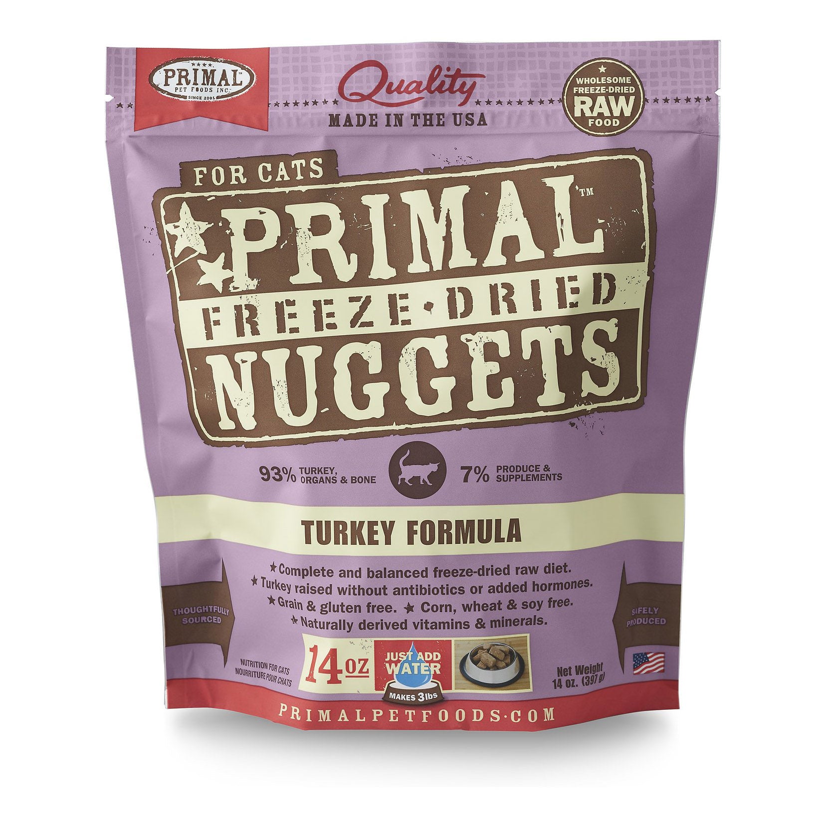 PrimalFreeze Dried Nuggets Turkey for Cats
