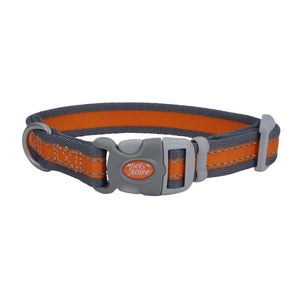 Coastal Pet Attire Pro Adjustable Reflective Collar 18-26" - 1" Orange with Gray
