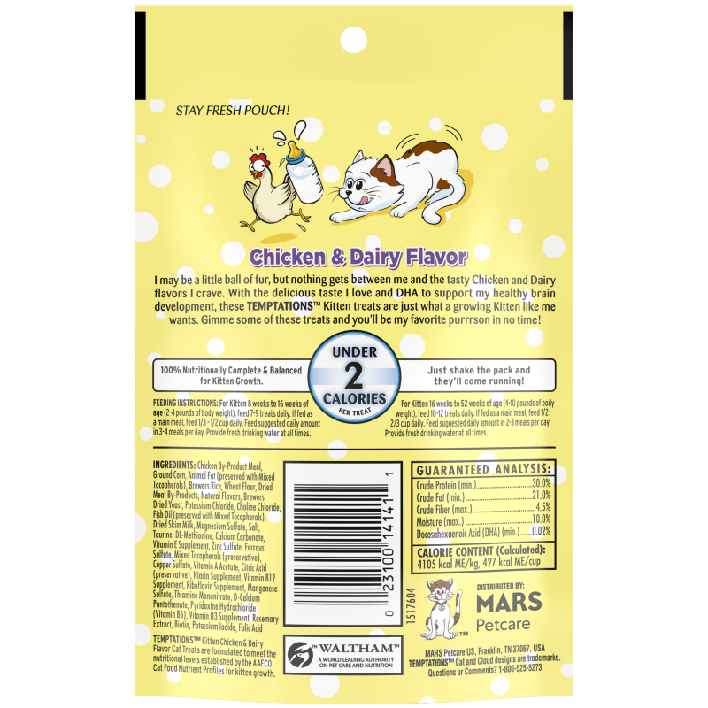 Temptations Kitten Chicken Dairy Cat Treats