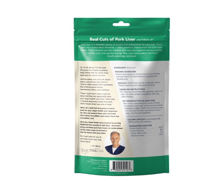 FREE NATIONWIDE SHIPPING Dr. Marty Red s Rewards Pork Liver Treats