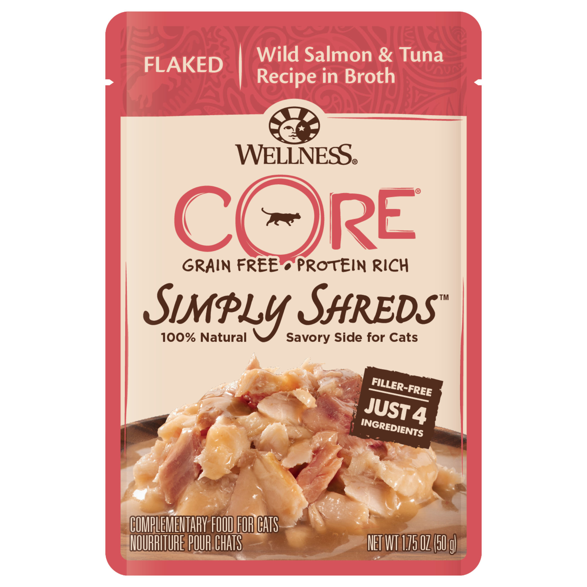 Wellness Core Cat 12 pk 3 oz. Simply Shreds Wild Salmon & Tuna Wet Cat Food