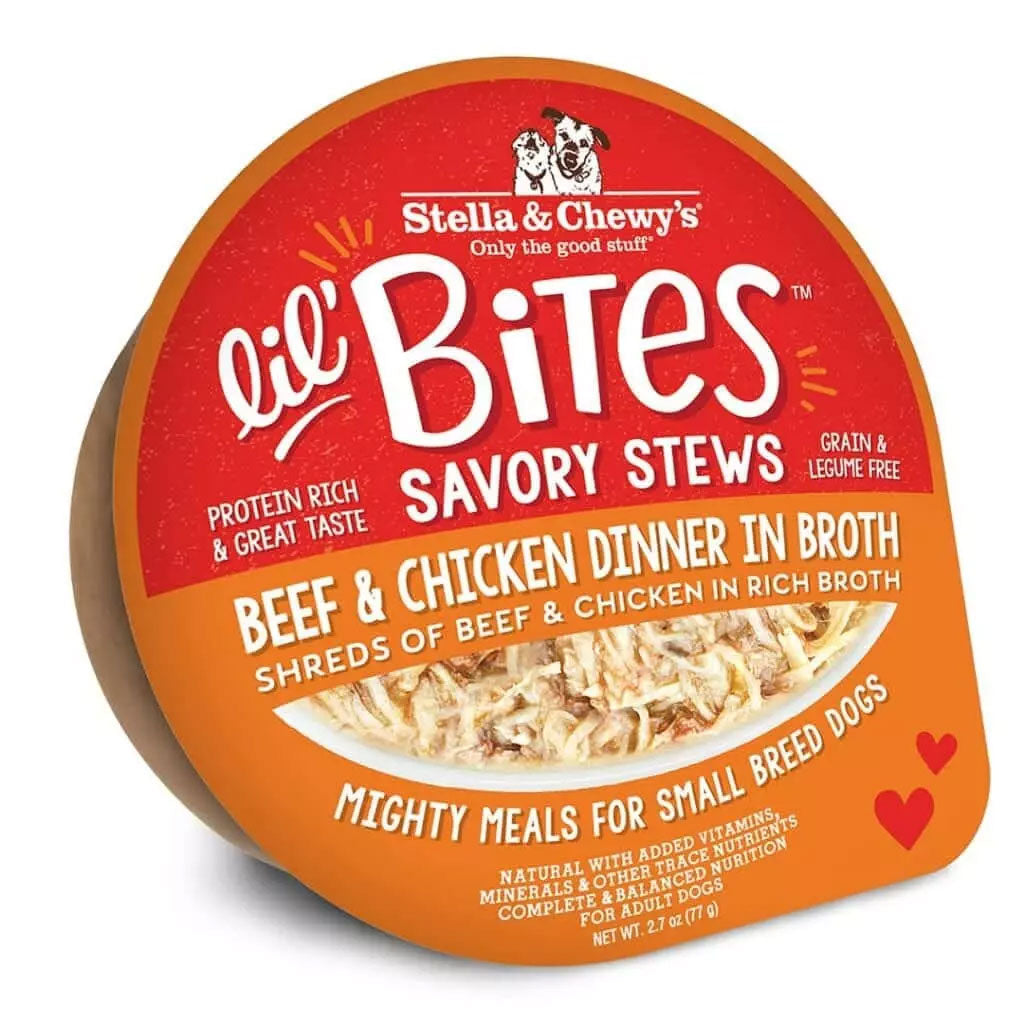 Stella & Chewy's Lil' Bites Savory Stews Beef & Chicken Dinner in Broth Wet Dog Food