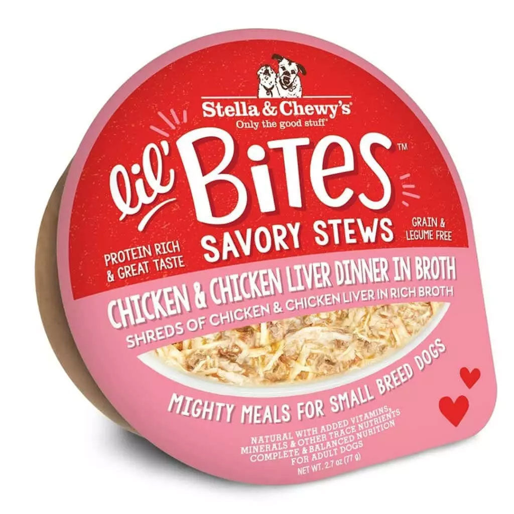 Stella & Chewy's Lil' Bites Savory Stews Chicken & Chicken Liver Dinner in Broth Wet Dog Food