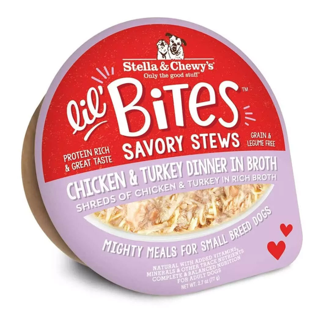 Stella & Chewy's Lil' Bites Savory Stews Chicken & Turkey Dinner in Broth Wet Dog Food
