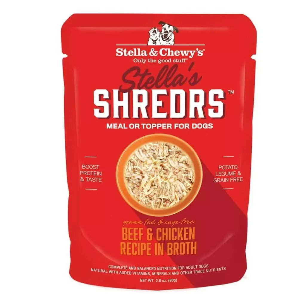 Stella & Chewy's Stella's Shredrs Beef & Chicken Recipe in Broth Wet Dog Food