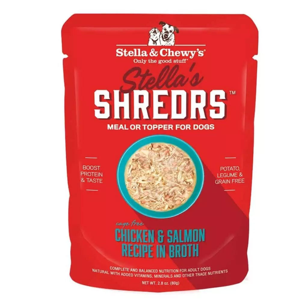 Stella & Chewy's Stella's Shredrs Chicken & Salmon Recipe in Broth Wet Dog Food