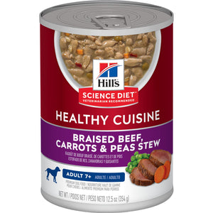 Science Diet Adult 7+ Healthy Cuisine Braised Beef, Carrots & Peas Stew Wet Dog Food