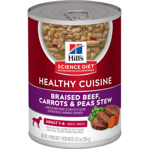 Science Diet Adult Healthy Cuisine Braised Beef, Carrots & Peas Stew Wet Dog Food