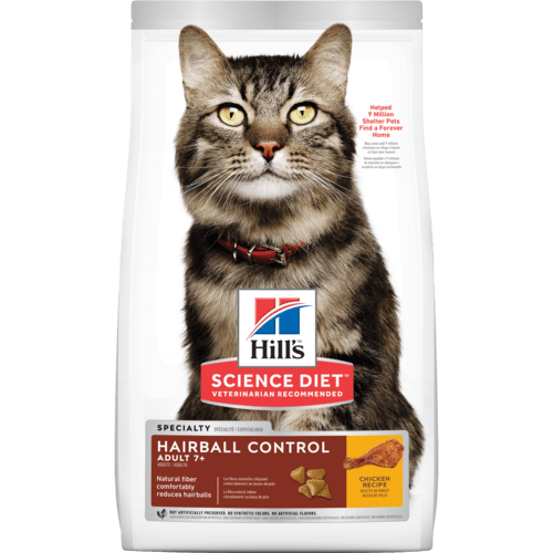 Science Diet Cat Adult 7+ Hairball Control Chicken Recipe Dry Cat Food