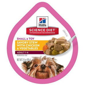 Science Diet 12 pk 3.5 oz. Small & Toy Breed Adult Chicken & Vegetable Stew