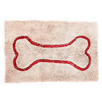 Soggy Doggy Mat Beige & Red Bone