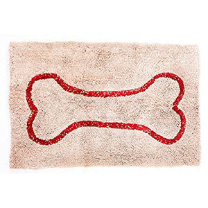 Soggy Doggy Mat Beige & Red Bone