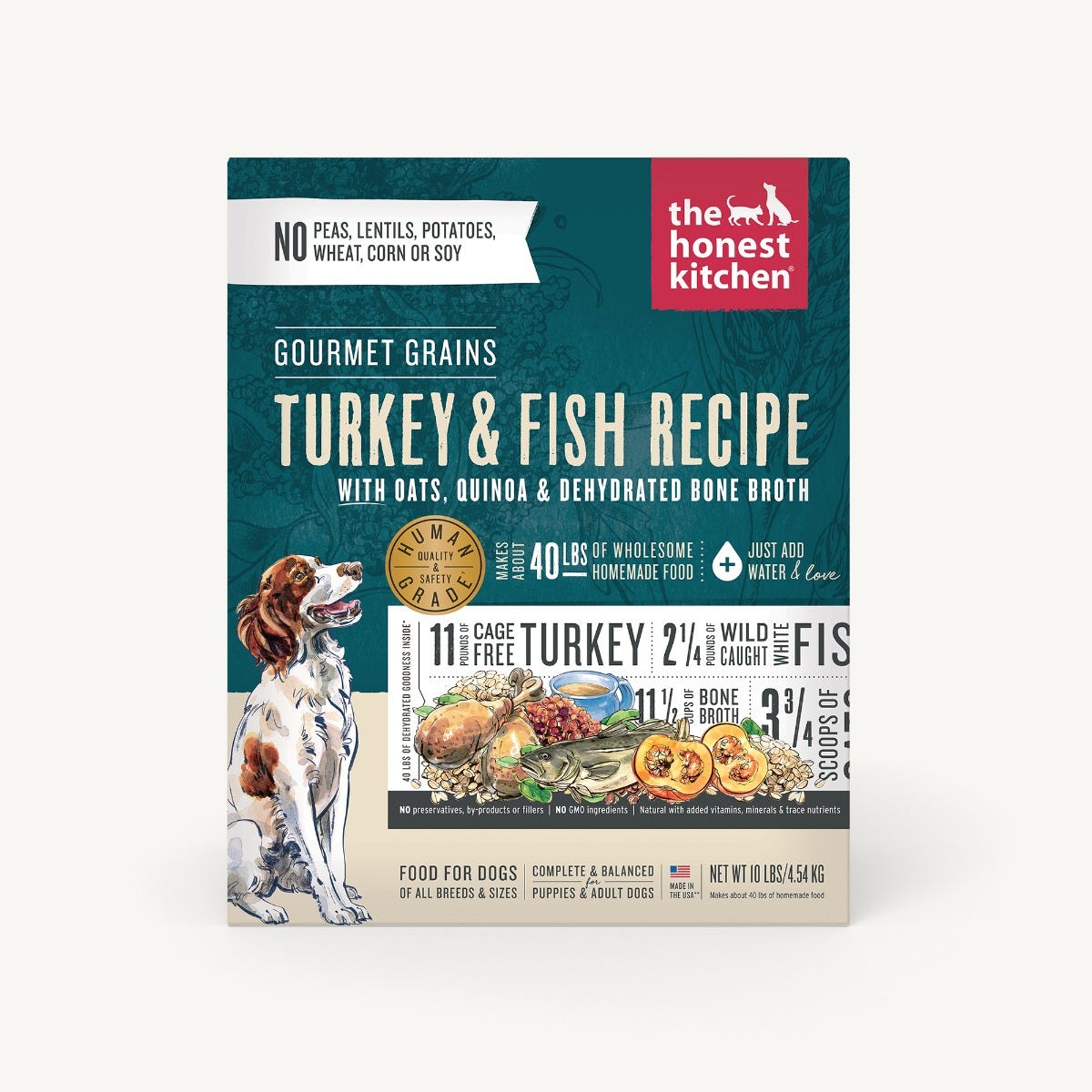 The Honest Kitchen Gourmet Grains Turkey & Fish Recipe with Oats, Quinoa & Dehydrated Bone Broth Dehydrated Dog Food
