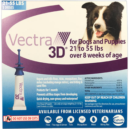 Vectra 3D, For Dogs and Puppies over 8 weeks, 21-55 lbs.