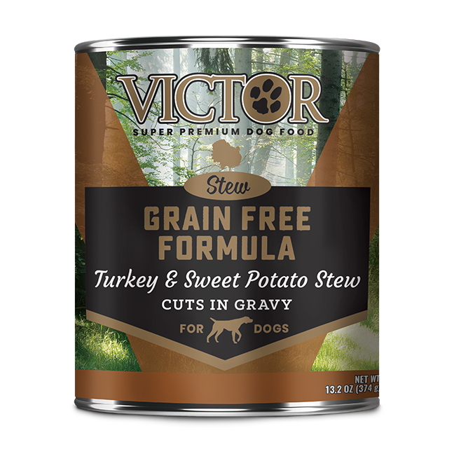 Victor Grain Free Formula Turkey & Sweet Potato Stew Cuts in Gravy Wet Dog Food