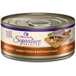 Wellness Signature Selects Shredded Chicken & Beef in Sauce Wet Cat Food